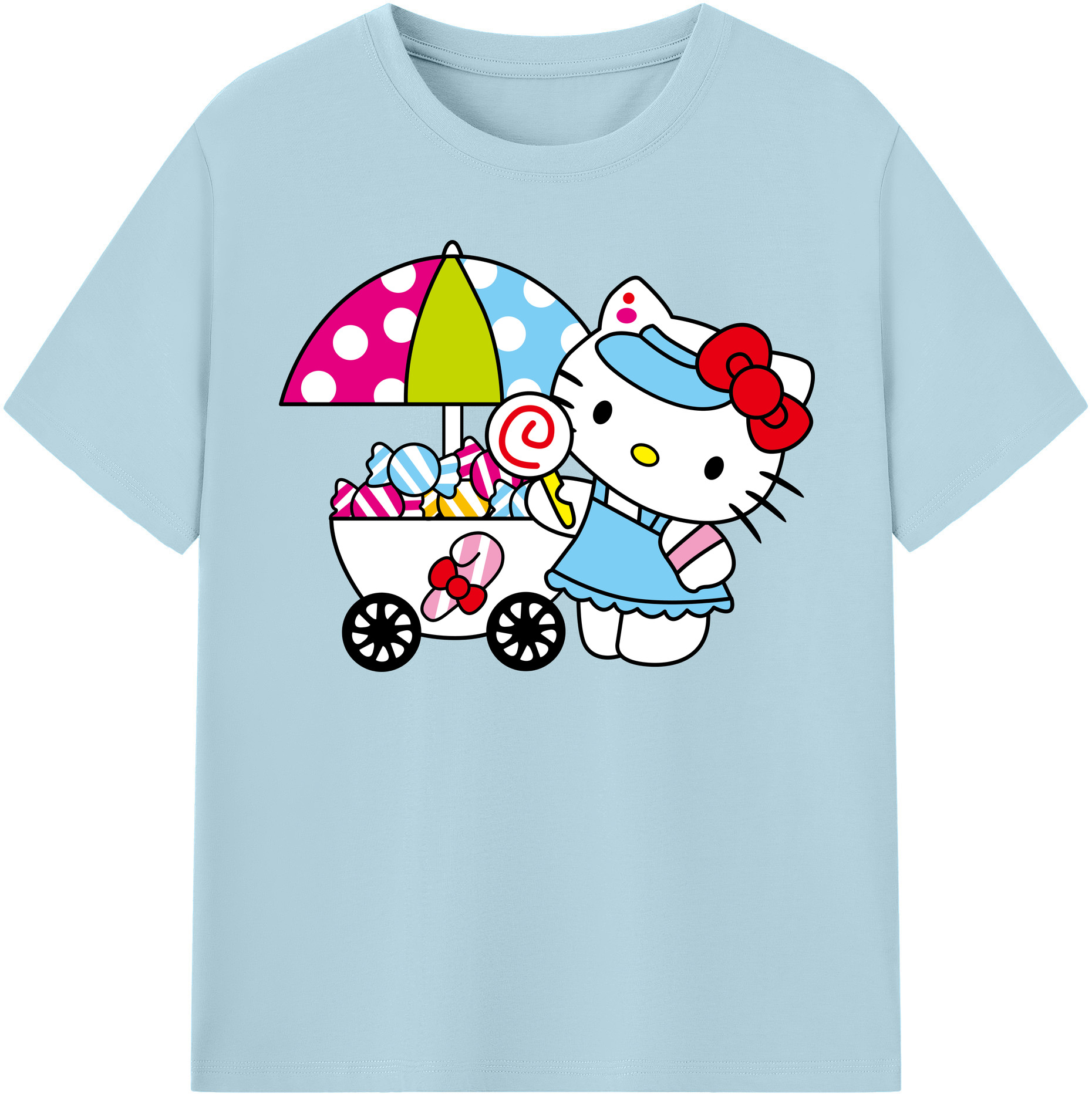 （画像用） Hello Kitty ハローキティ 綿100％半袖Tシャツ（フロントプリント）